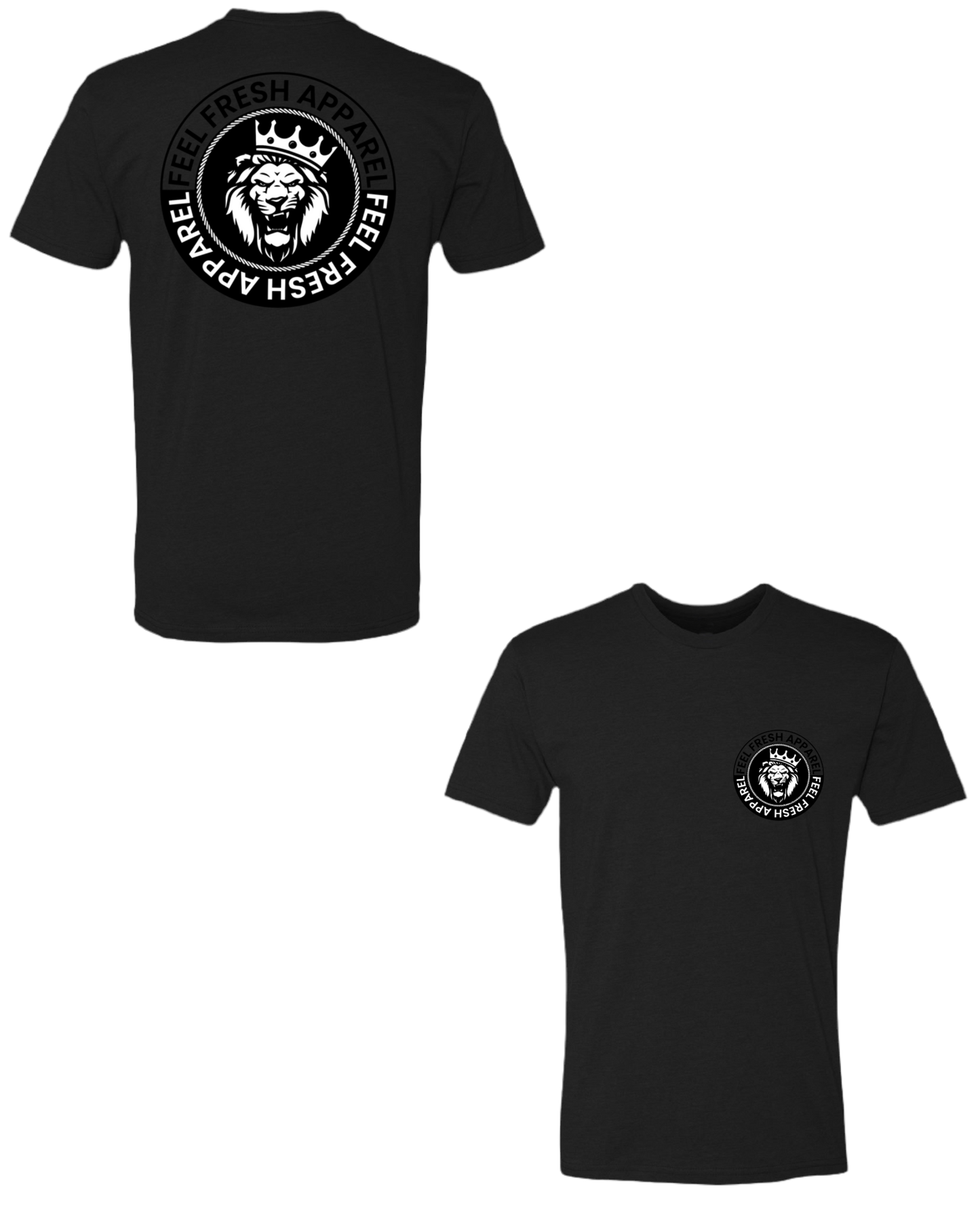 Lion Print Black Tee